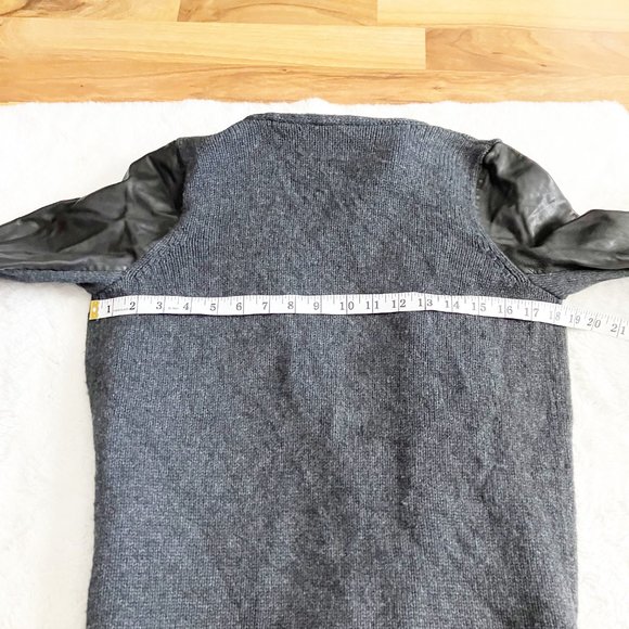 Vince open front cardigan wool and lamb leather sleeve size XS - Picture 8 of 8